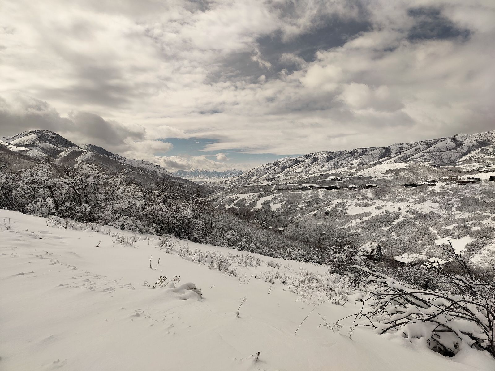The Wasatch Range in winter from Emigration Canyon, Salt Lake County