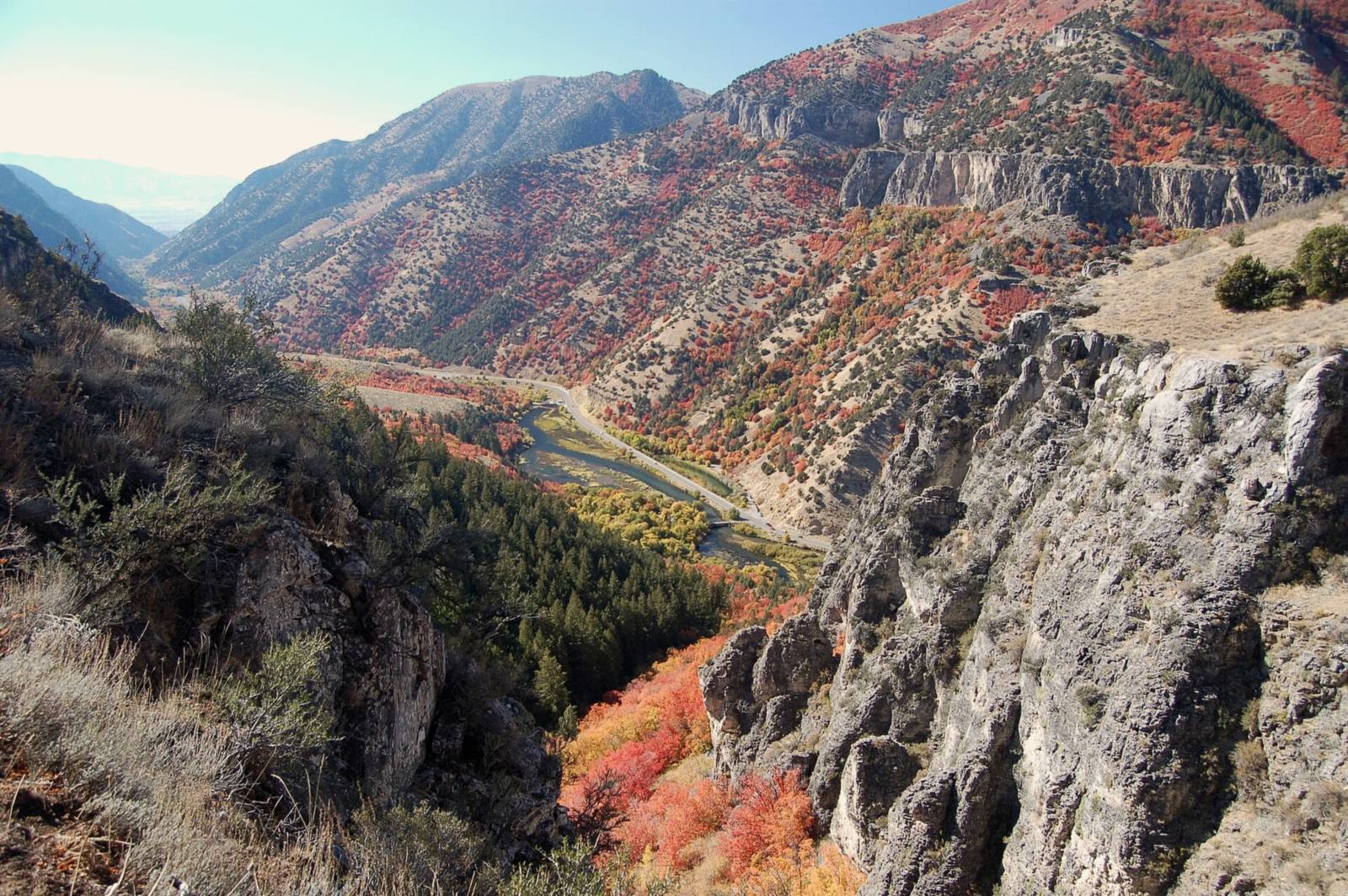 Logan Canyon in autumn from the Crimson Trail, Cache County